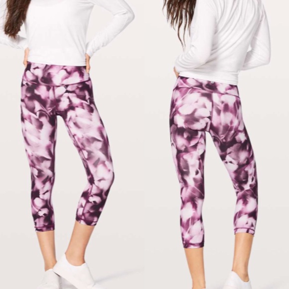 lululemon athletica Pants - Lululemon wunder under hi-rise Crop blush blossom